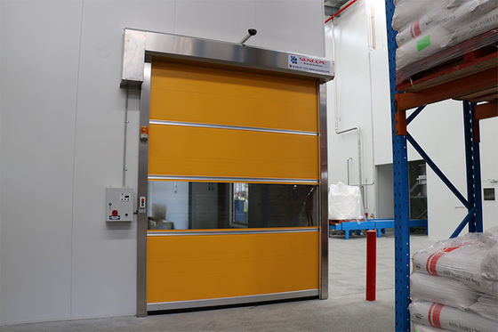 Interni lisci porta chiusura ad alta velocità giallo tenda in PVC professionale
